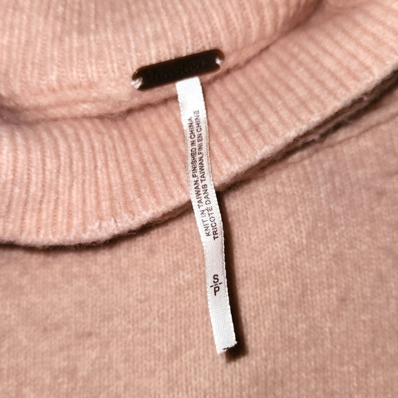 Free People Afterglow Mock Neck Small Pink Wool Blend Sweater - Picture 4 of 7